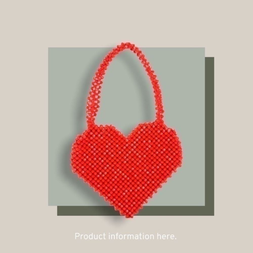 Red Heart Mini purse Clutch - Picture 3 of 9